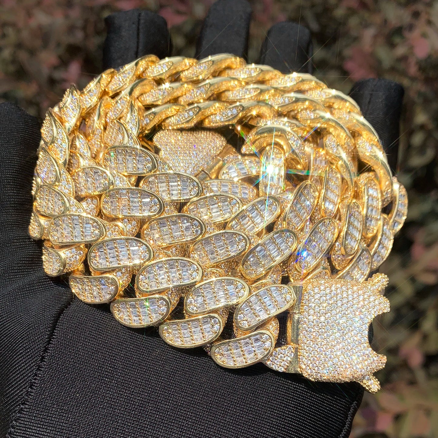 Iced Baguette 18mm Miami Cuban Chain