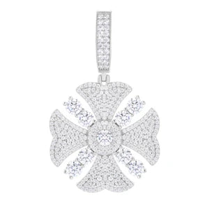 S925 Moissanite Flower Cross Pendant - Different Drips
