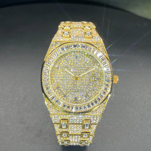 Bust Down Green Emerald Baguette Watch - Different Drips