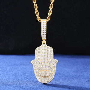 S925 Moissanite Hamsa Hand Pendant - Different Drips