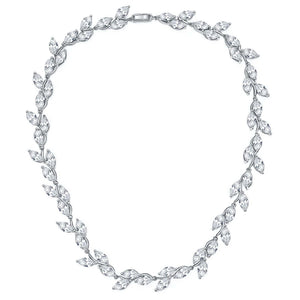 Women's S925 Leaf Cut Moissanite Tennis Necklace - Different Drips