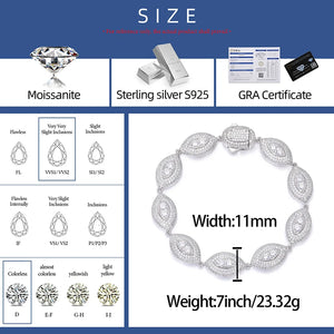 S925 Moissanite Diamond Eye Link Bracelet - Different Drips