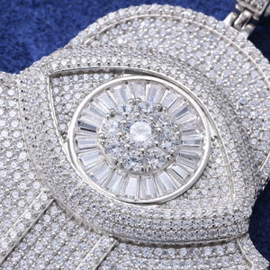 S925 Moissanite Baguette Diamond Hamsa Pendant - Different Drips