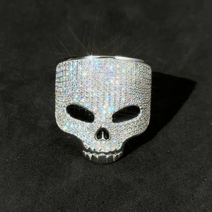 S925 Moissanite Skull Ring - Different Drips