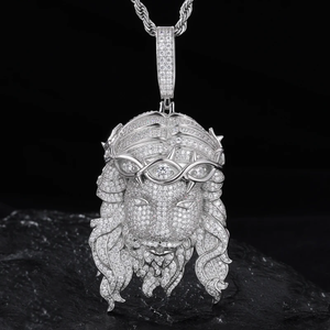 S925 Moissanite Jesus Head Pendant - Different Drips