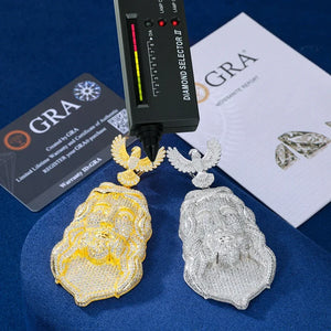 S925 Moissanite Diamond Jesus Piece Pendant with Angel Bail - Different Drips