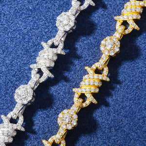 S925 Iced Barbed Wire Moissanite Bracelet - Different Drips
