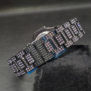 Bust Down Pink Cushion Case Watch with Date Window - Different Drips