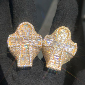 Wide Baguette Cross Ring - Different Drips