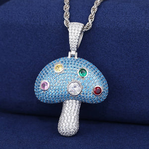 S925 Moissanite Mushroom Pendant - Different Drips