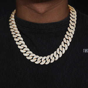 12-22mm S925 Moissanite Raised Curb Cuban Chain - Different Drips