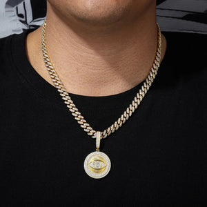 S925 Moissanite Evil Eye Medallion Pendant - Different Drips