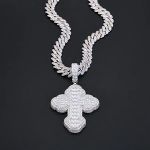 S925 Moissanite Baguette Cross Pendant - Different Drips