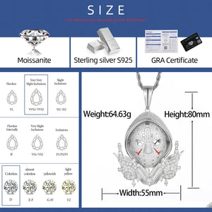 S925 Moissanite Diamond Jason Mask Pendant - Different Drips