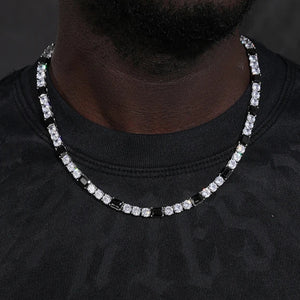 6mm S925 Moissanite Black Diamond Stationed Tennis Chain - Different Drips