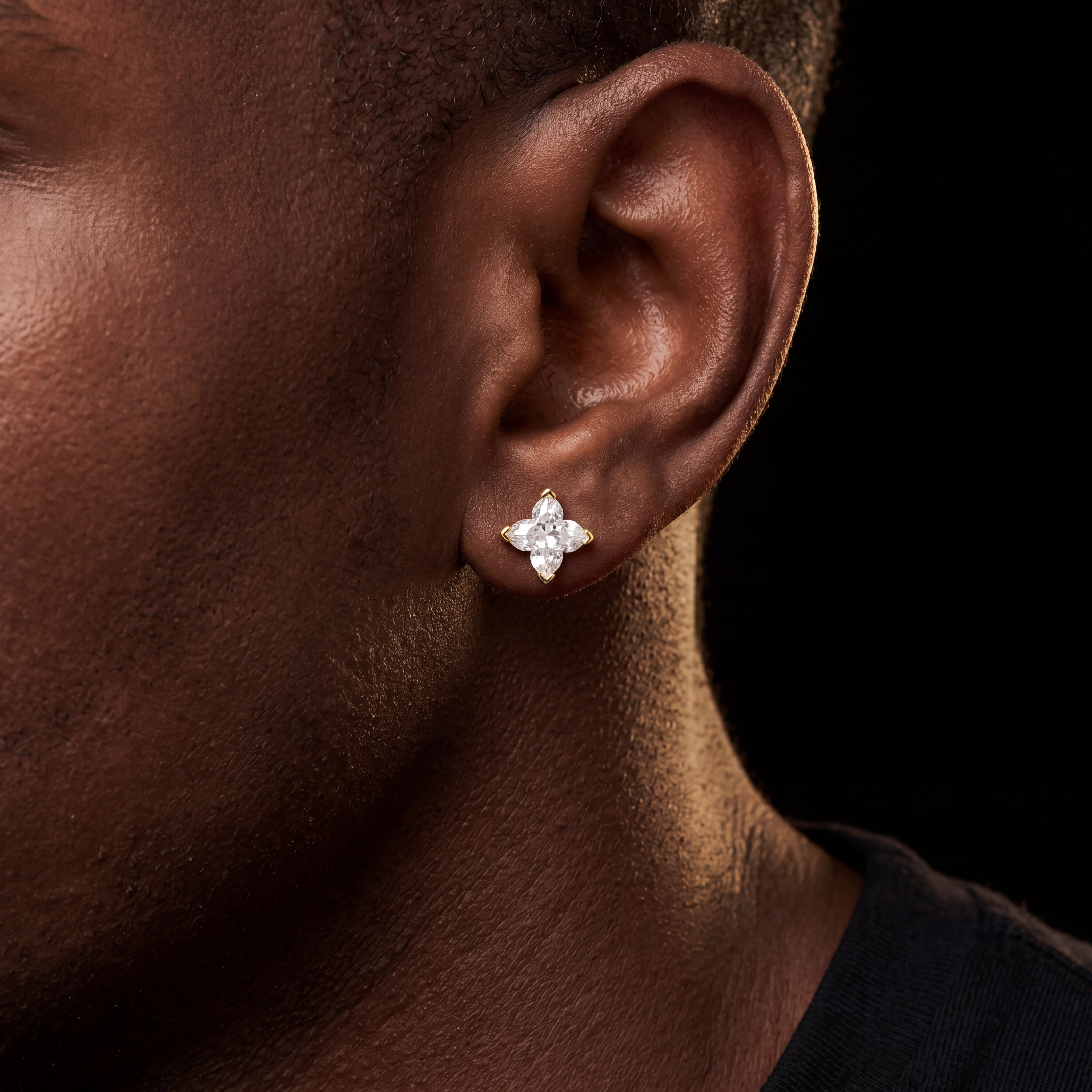 925 Sterling Silver Lily Cut Moissanite Stud Earrings - Different Drips