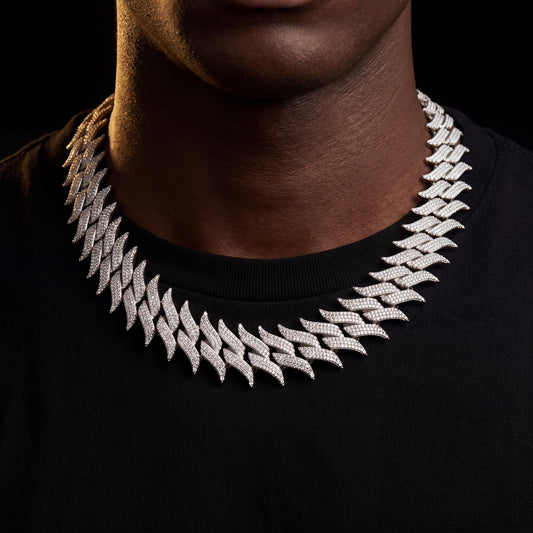 Premium 30mm Iced Out Spiked Cuban Chain - Different Drips