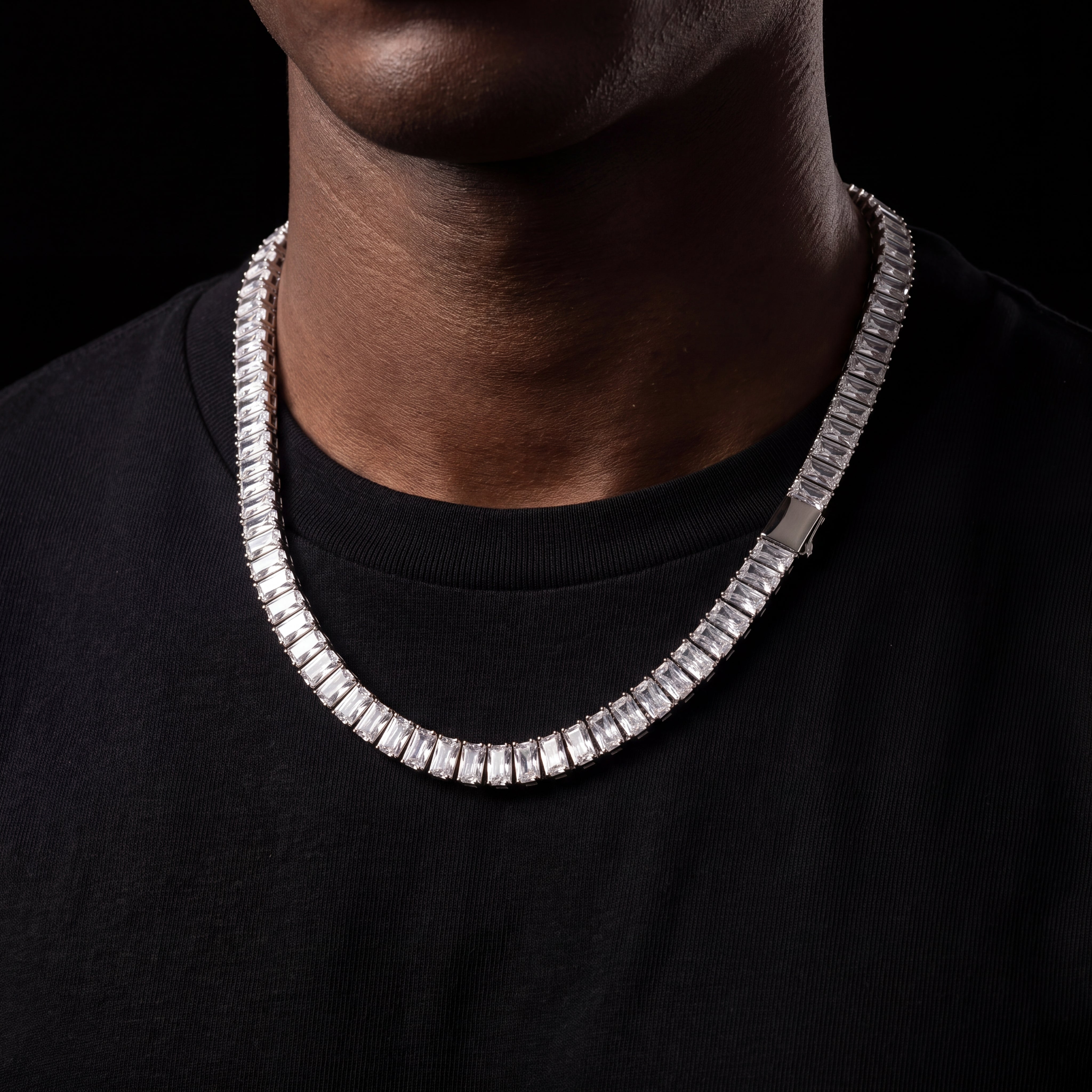9mm Square Baguette Tennis Chain - Different Drips