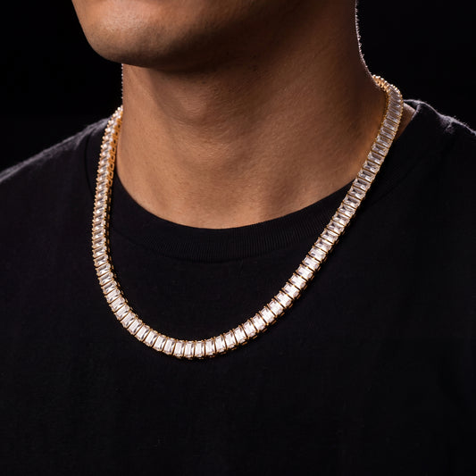 9mm Square Baguette Tennis Chain - Different Drips