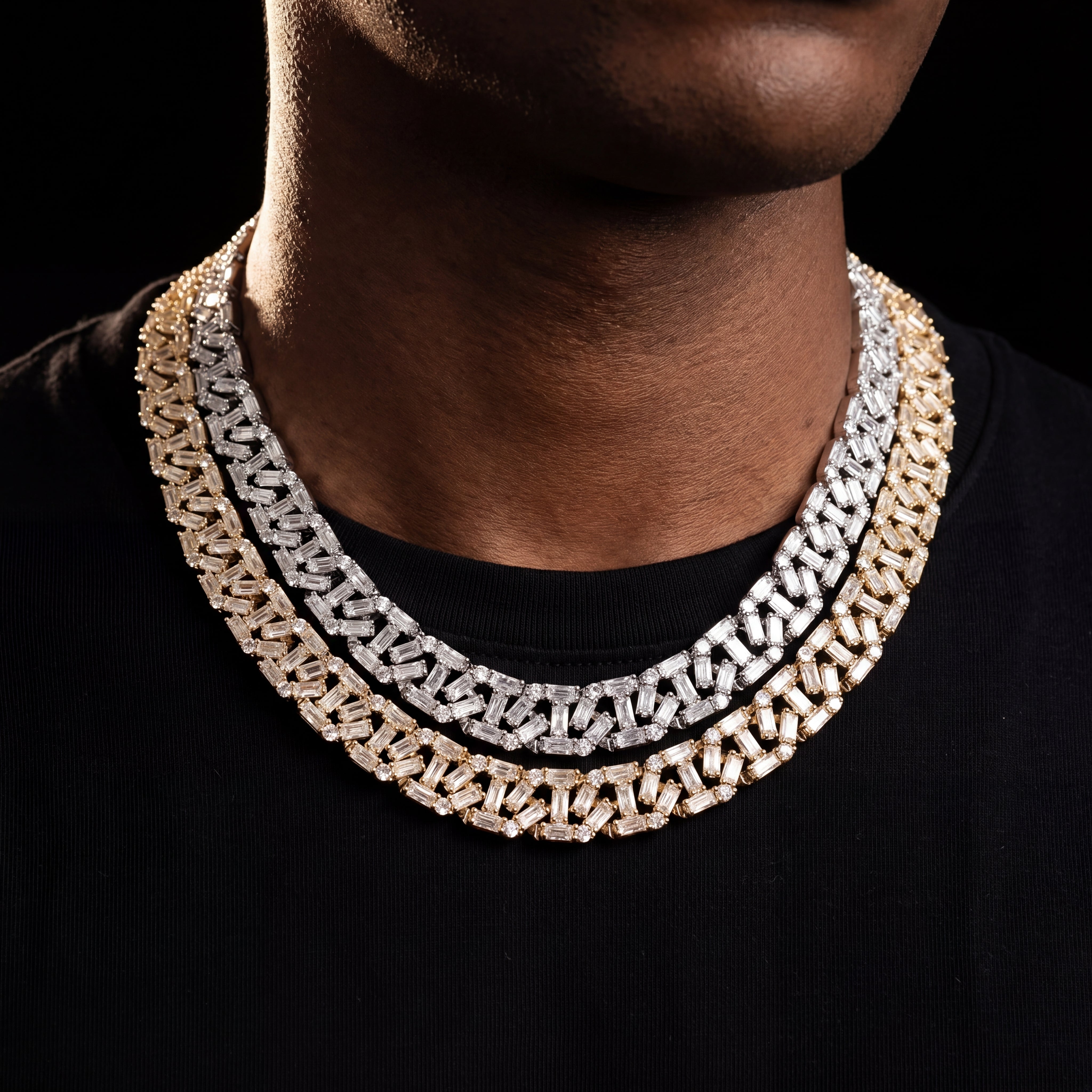 13mm Square Cut Baguette Mariner Chain