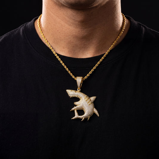 S925 Moissanite Shark Pendant
