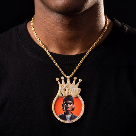 Crowned King Custom Photo Pendant - Different Drips