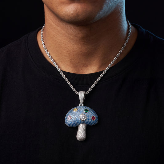 S925 Moissanite Mushroom Pendant