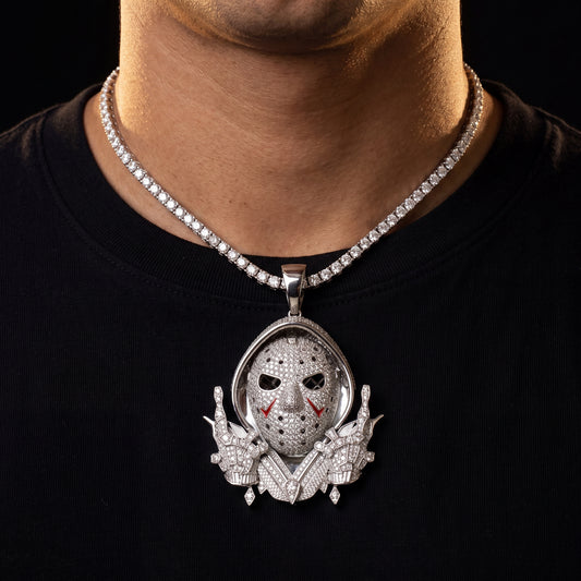S925 Moissanite Diamond Jason Mask Pendant - Different Drips
