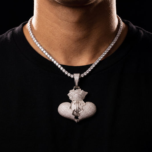 S925 Moissanite Broken Heart Money Bag Pendant - Different Drips