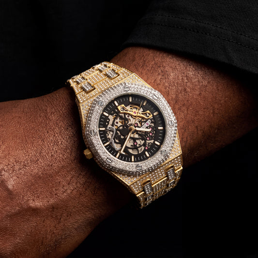 Iced Mechanical Octagonal Shaped Watch - Different Drips