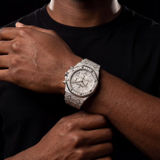 Iced Octagonal Case Screw Head Watch - Different Drips