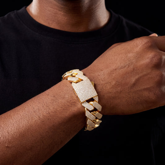 20mm Iced Out Cuban Prong Bracelet - Different Drips