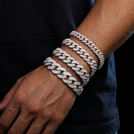 8-20mm S925 Moissanite Cuban Bracelet - Different Drips
