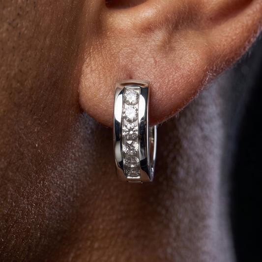 Iced Black Hoop Earrings - Different Drips