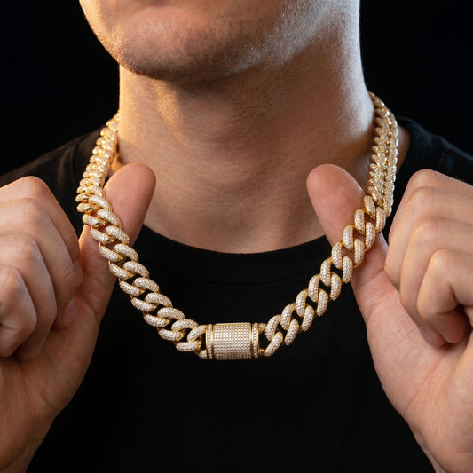 16mm S925 Moissanite Curb Cuban Chain - Different Drips