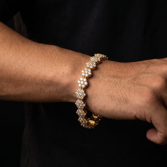 S925 Moissanite Honeycomb Link Bracelet - Different Drips
