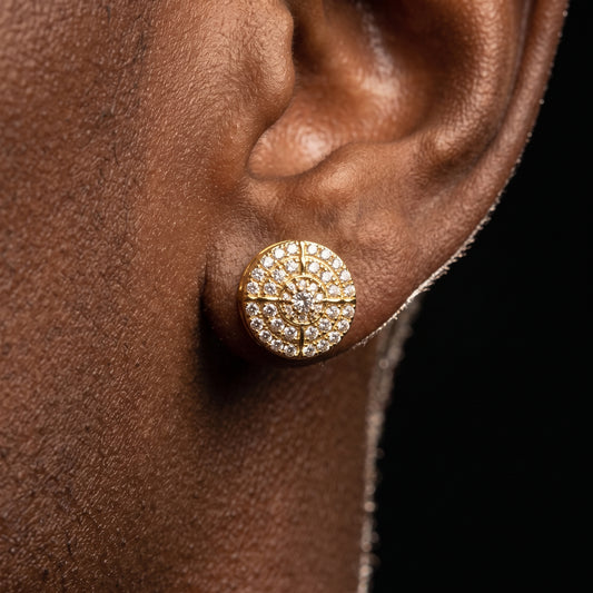 Iced Pave Compass Stud Earrings - Different Drips