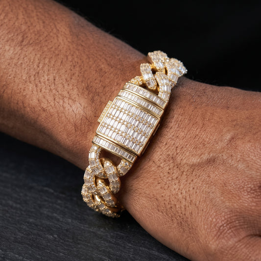 21mm All Over Baguette Miami Cuban Link Bracelet - Different Drips