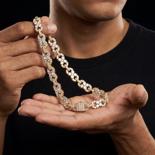 S925 Moissanite Clustered Infinity Link Chain - Different Drips