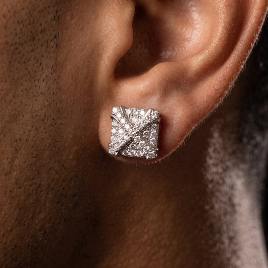 925 Sterling Silver Iced Out Cross Moissanite Stud Earrings - Different Drips