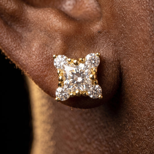 S925 Moissanite Cluster Stud Earrings - Different Drips
