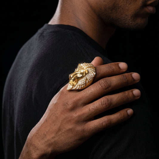 Iced Out Lion Ring - Different Drips