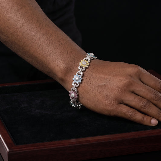 S925 Colored Moissanite Flower Bracelet - Different Drips