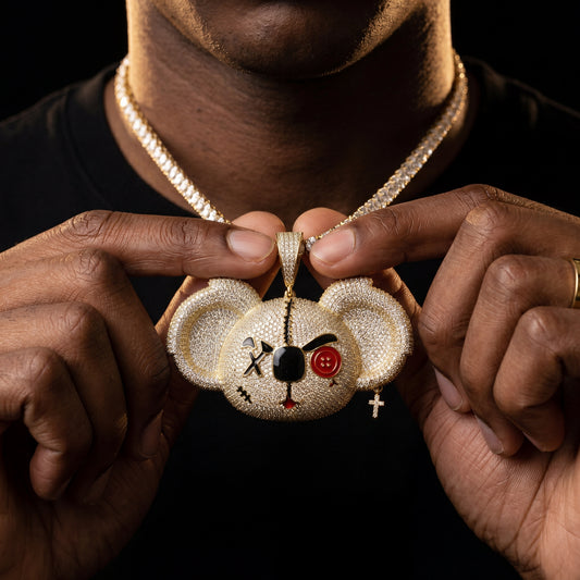 S925 Moissanite Angry Koala Bear Pendant