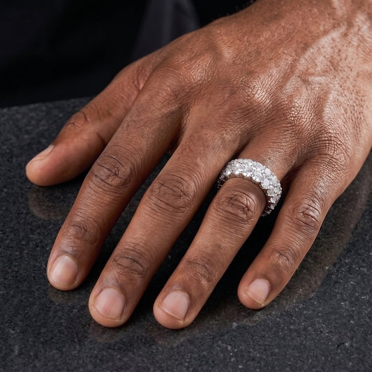 S925 2 Row Moissanite Eternity Ring - Different Drips