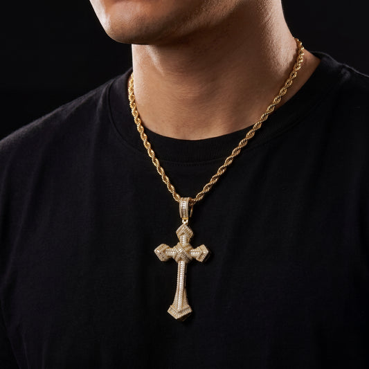 Baguette Cross Pendant - Different Drips