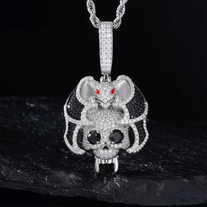 S925 Moissanite Diamond Bat Skull Pendant - Different Drips