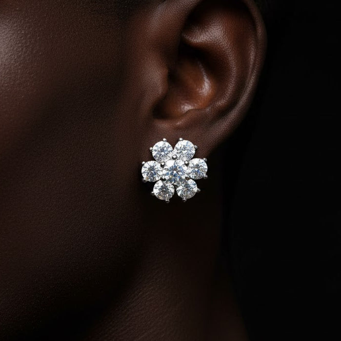 Flower Cluster Stud Earrings - Different Drips