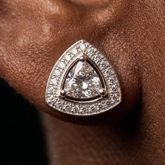 S925 Moissanite Trillion-Cut Stud Earrings - Different Drips