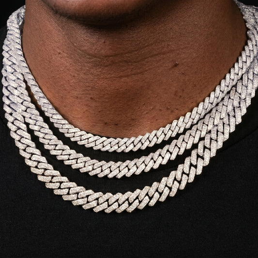 8-12mm Iced Prong Cuban Chain